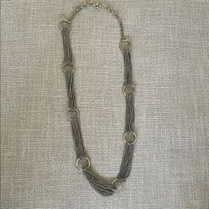 Silver Multi-Strand Necklace with Decorative Beads